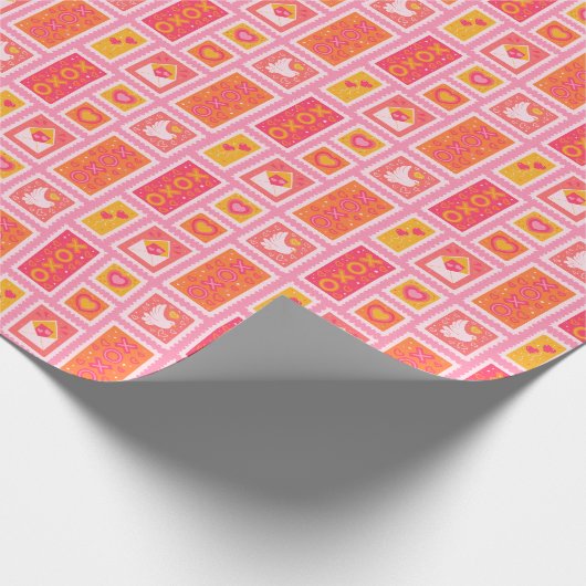 Valentijn stempels cadeaupapier (Hoek)