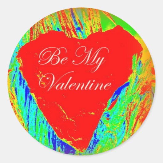 valentijn sticker rood hart (Voorkant)