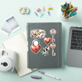  Valentijn stickers hangslot sleutels hart (iPad Cover)