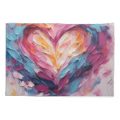 Valentijn Stralend Liefde Hart Splash Kussensloop (Achterkant)