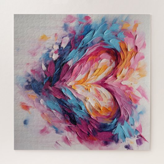 Valentijn Stralend Liefde Hart Splash Legpuzzel (Horizontaal)