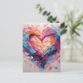 Valentijn Stralende Liefde Hart Spetter Feestdagenkaart (Staand voorkant)