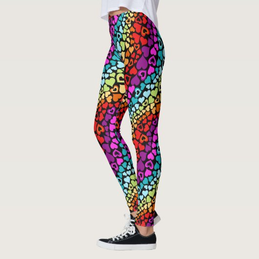 Valentijn Streaming regenboogliefdesharten Leggings (Links)