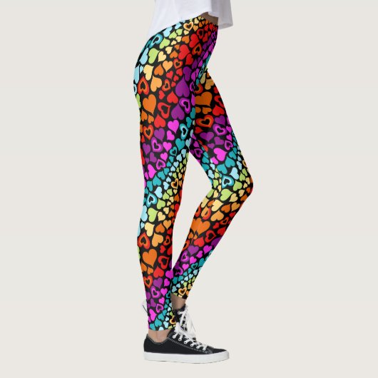 Valentijn Streaming regenboogliefdesharten Leggings (Rechts)