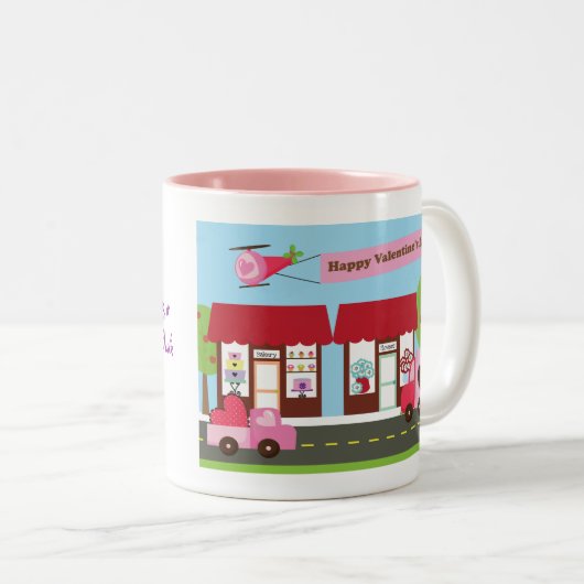 Valentijn Street Personalized Mug Tweekleurige Koffiemok (Voorkant rechts)