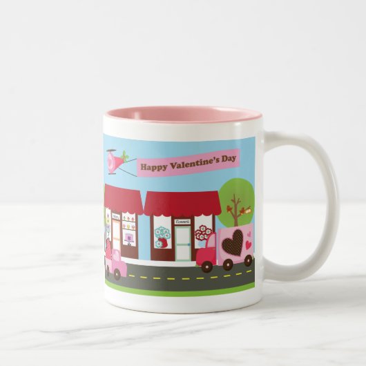 Valentijn Street Personalized Mug Tweekleurige Koffiemok (Rechts)