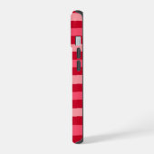 Valentijn strepen van rood en roze iPhone 15 case (Linkerkant)
