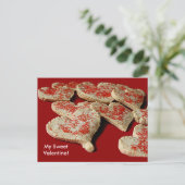 Valentijn - suikerkoekjes feestdagenkaart (Staand voorkant)