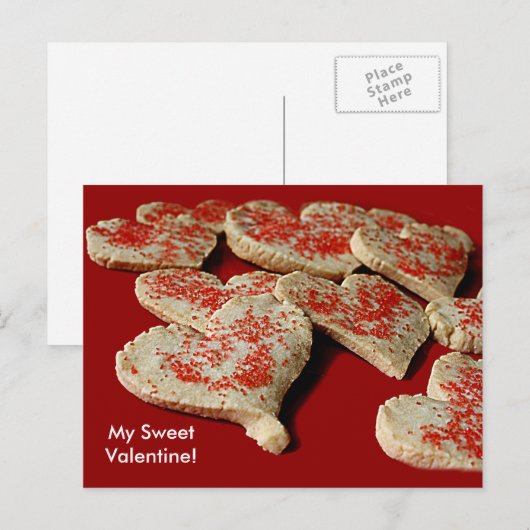 Valentijn - suikerkoekjes feestdagenkaart (Voorkant / Achterkant)