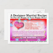 Valentijn Surprise Martini Recept Briefkaart (Voorkant / Achterkant)