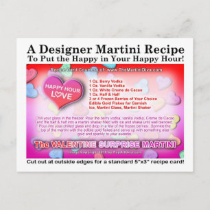 Valentijn Surprise Martini Recept Briefkaart