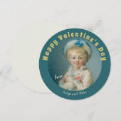 Valentijn Sweet boy met bloemen Fragonard Pierrot Feestdagenkaart (Voorkant / Achterkant)