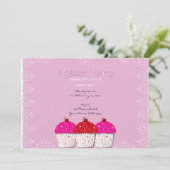 Valentijn Sweet Cupcake Uitnodiging (Staand voorkant)