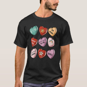 Valentijn Sweet Snoep Heart Kiss Happy Valentijns T-shirt