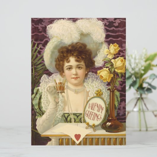 Valentijn Sweet-vrouw in fancy kleding CC1202 Feestdagenkaart (Staand voorkant)