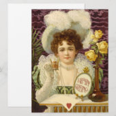 Valentijn Sweet-vrouw in fancy kleding CC1202 Feestdagenkaart (Voorkant / Achterkant)