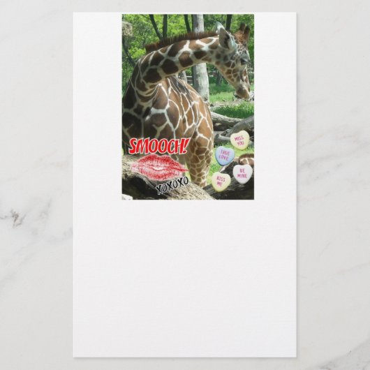 Valentijn Sweetest Day Giraffe Briefpapier (Voorkant)