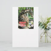 Valentijn Sweetest Day Giraffe Briefpapier (Staand voorkant)
