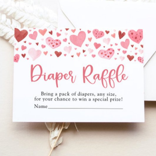 Valentijn Sweetheart Baby shower Luier Raffle Informatiekaartje