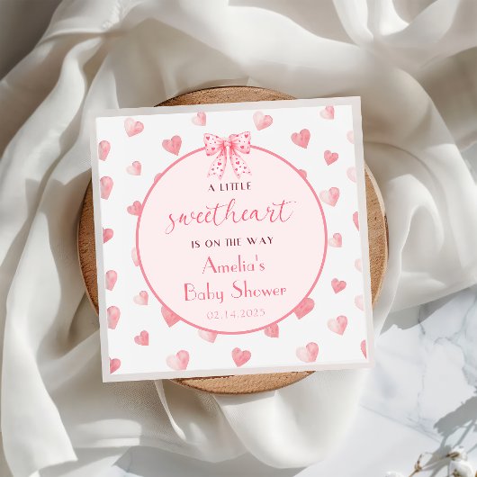 Valentijn Sweetheart Baby shower Papier servet