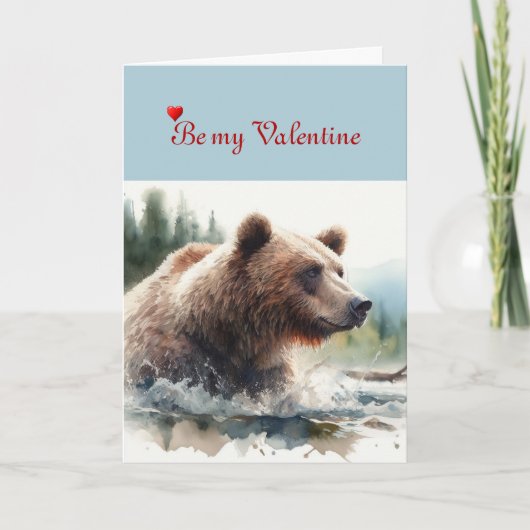 Valentijn Sweetheart Grizzly Beer Kaart (Voorkant)