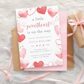 Valentijn Sweetheart Hearts Meisje Baby shower Kaart