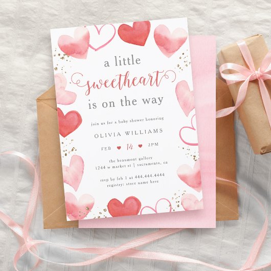 Valentijn Sweetheart Hearts Meisje Baby shower Kaart