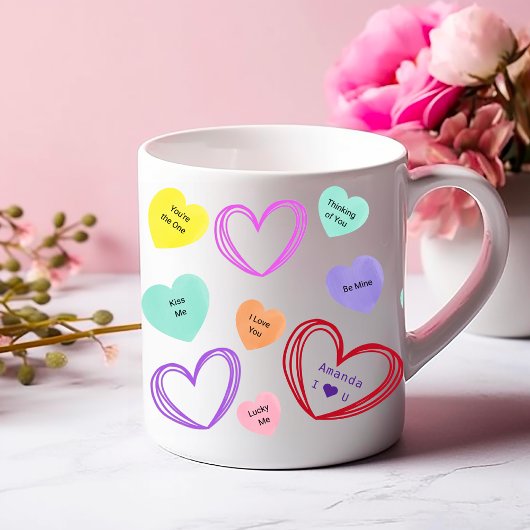 Valentijn Sweetheart Snoep Zinnen Koffie Mok
