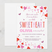 Valentijn Sweetheart Verjaardagsfeestje Uitnodigin Kaart (Voorkant / Achterkant)