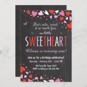 Valentijn Sweetheart Verjaardagsfeestje Uitnodigin Kaart (Voorkant / Achterkant)
