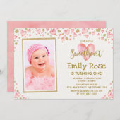 Valentijn Sweetheart Verjaardagsuitnodiging ELKE L Kaart (Voorkant / Achterkant)