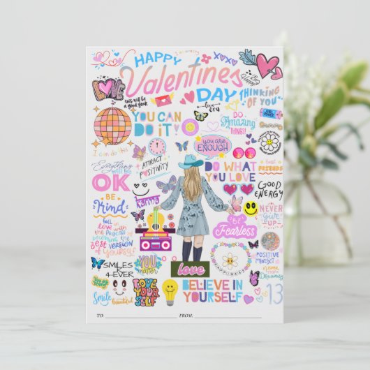 VALENTIJN SWIFT-GEÏNSPIREERDE KAART (Staand voorkant)