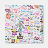 VALENTIJN SWIFTIE-GEÏNSPIREERDE BEVESTIGINGSMAGNEE MAGNEET (Voorkant)