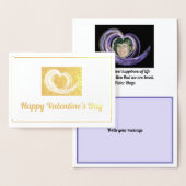 Valentijn Swirl Fractal Art Heart Goud en Paarse Folie Kaarten (Display)