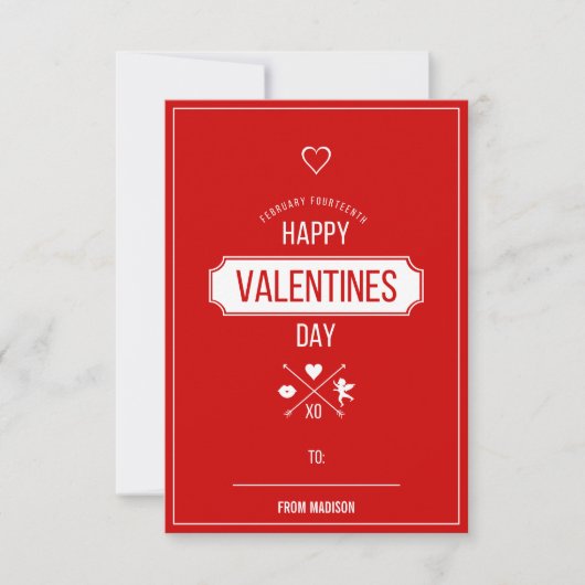 Valentijn Symbolen Classroom Valentijn Card Kaart (Voorkant)