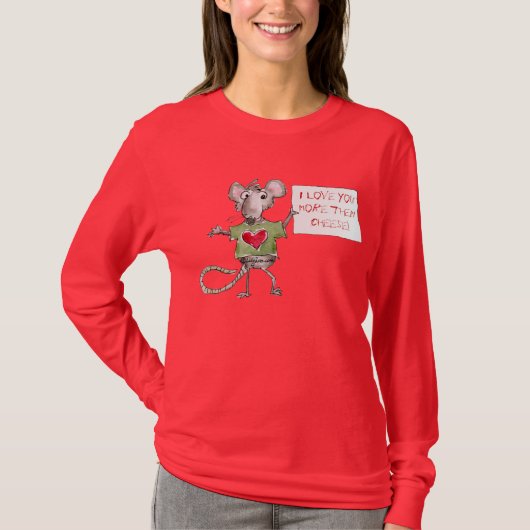 Valentijn T-shirt Cute Rat (Voorkant)