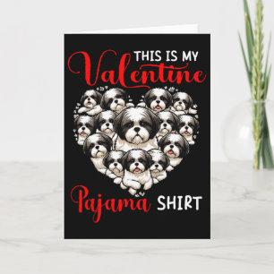 Valentijn T-shirt met groep Shih Tzus in hartvorm Kaart