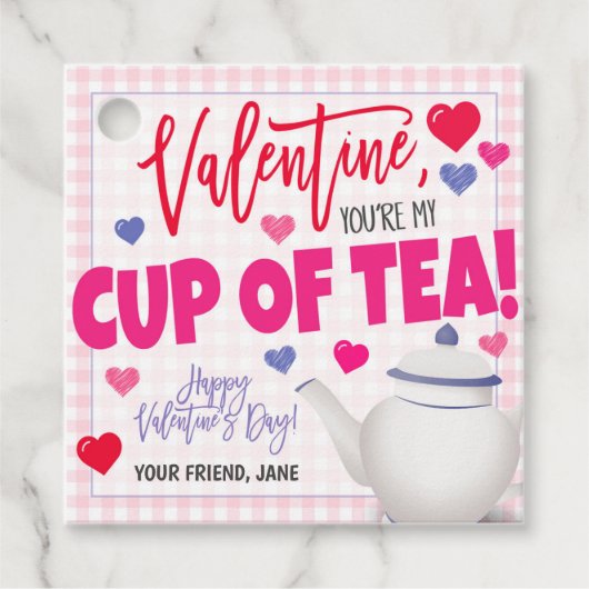 Valentijn Tea Gift Label (Voorkant)
