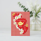 Valentijn Tea Party Daisies Small Invitation Kaart (Staand voorkant)