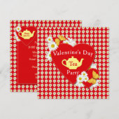 Valentijn Tea Party Daisies Uitnodiging (Voorkant / Achterkant)
