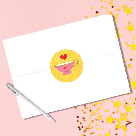 Valentijn Tea Party Ronde Sticker