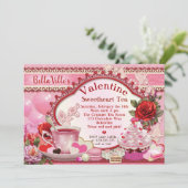 Valentijn Tea Party Uitnodigingen (Staand voorkant)