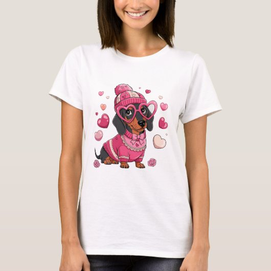 Valentijn Teckel Hond, Worstenhond T-shirt (Voorkant)