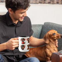 Valentijn Teckel Waterverf hondenharten