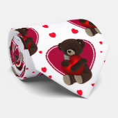 Valentijn Teddy Bear en Hearts, Stropdas (Opgerold)