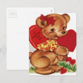 Valentijn Teddy Bear Feestdagenkaart (Voorkant / Achterkant)