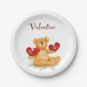 Valentijn Teddy Bear Party Bord (Voorkant)