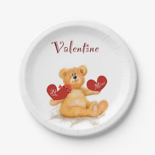 Valentijn Teddy Bear Party Bord (Voorkant)