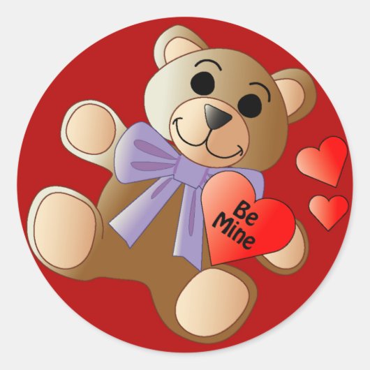 Valentijn Teddy Bear Sticker (Voorkant)