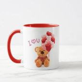 Valentijn Teddy Bear van liefde met ballonkoffie Mok (Links)